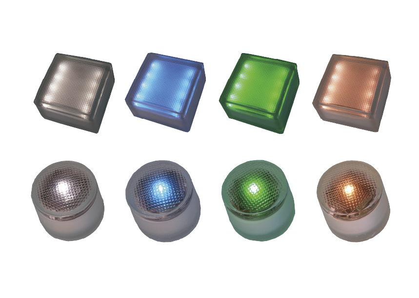 ソーラーLEDガラスブロック